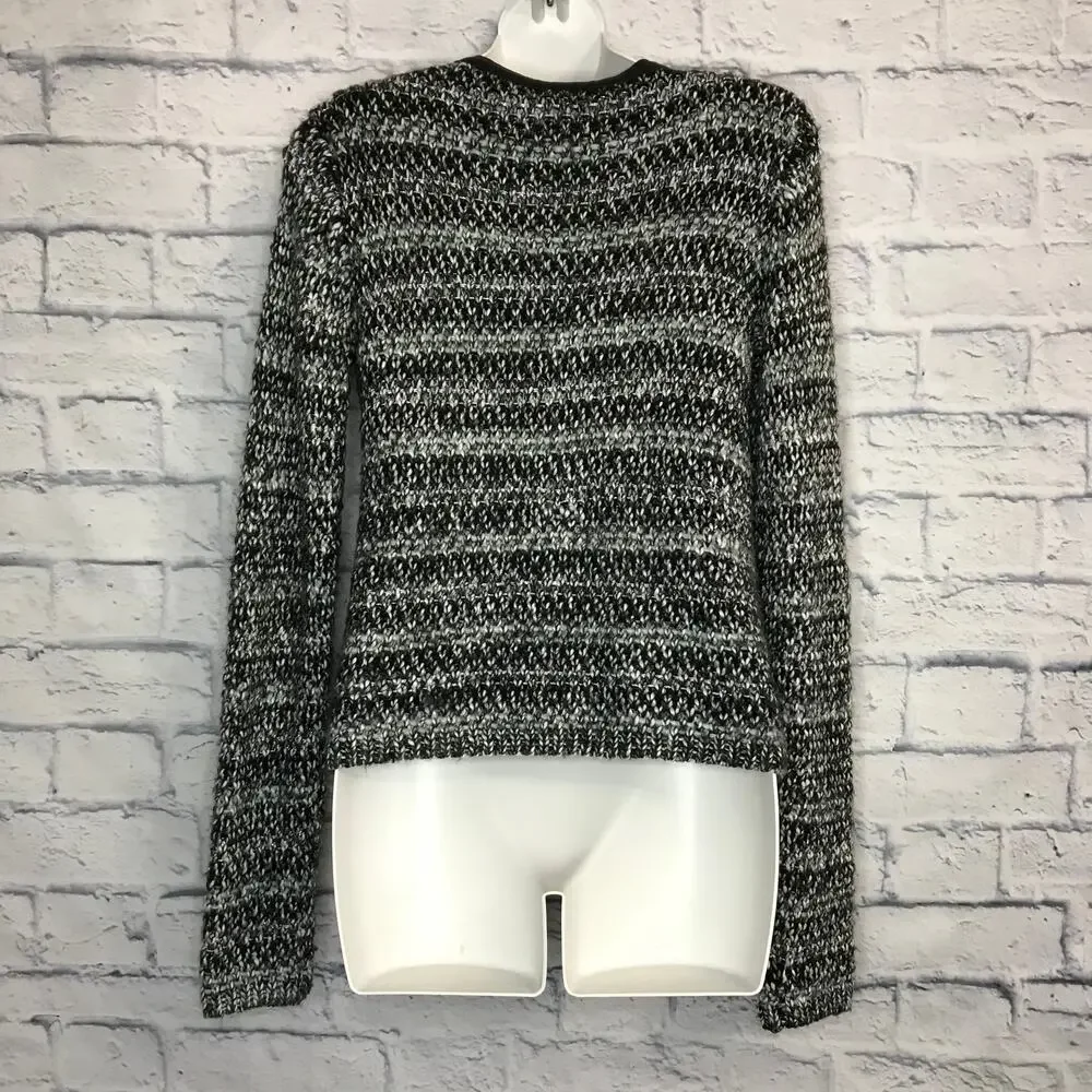 Joie Gray Black Knit Zipper Sweater - Picture 6 of 7